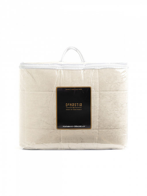 Покрывало вельвет 200x240 молочный вельвет