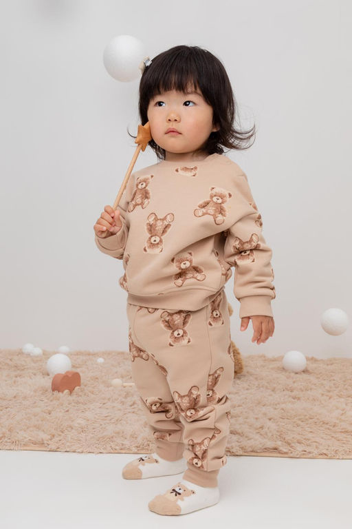 Crockid _ КР 400599/нежный бежевый,милые мишки к413 брюки д/дев яс