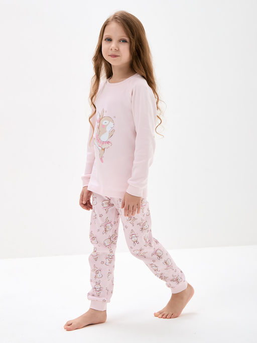 Нежно-розовая пижама для девочки с принтом - Kogankids фото 9