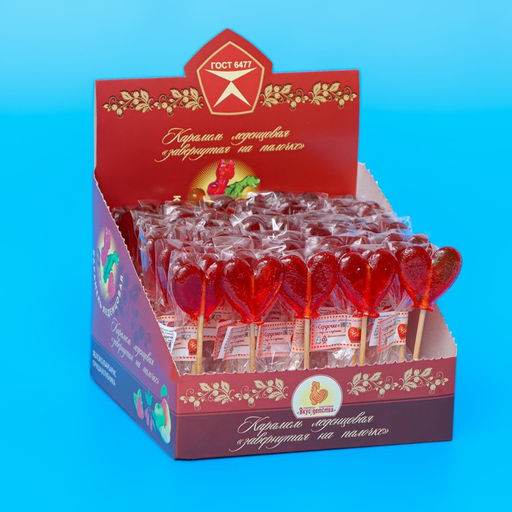 Цена за 50 шт. Карамель леденцовая Сердечко со вкусом клубники, 12 г - Simaland фото 2