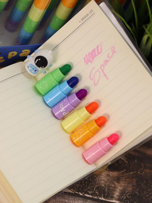 Разноцветные мелки "Happy astronaut", 6 в 1, rainbow