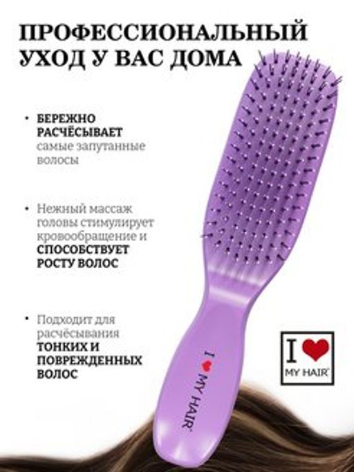 ILMH Spider 1503S  Лаванда глянцевая Щетка для бережного распутывания волос, 17 см - Cool hair фото 3