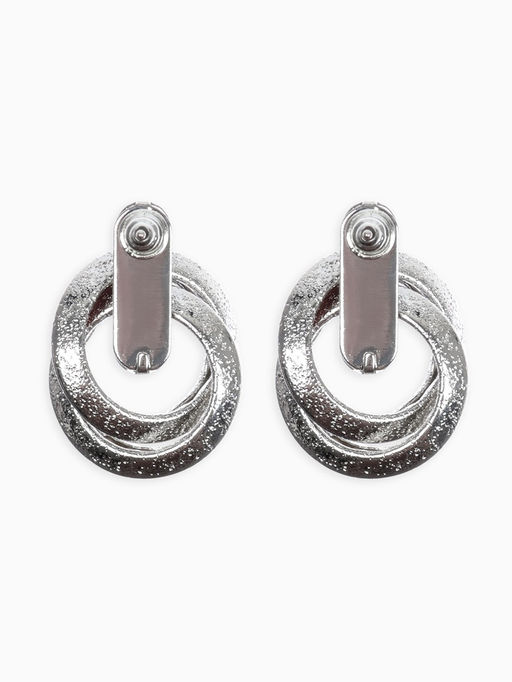 Серьги металл Фьюче круги плетения, цвет серебро