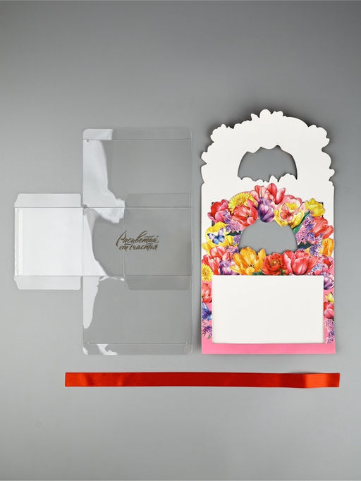 Коробка подарочная, упаковка,Яркие цветы, 25?19.5?10 см