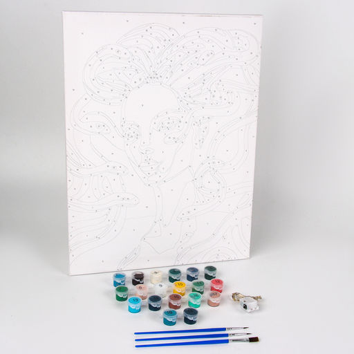 Картина по номерам на холсте с подрамником и гирляндой «Девушка и змеи», 30×40 см, набор для творчества