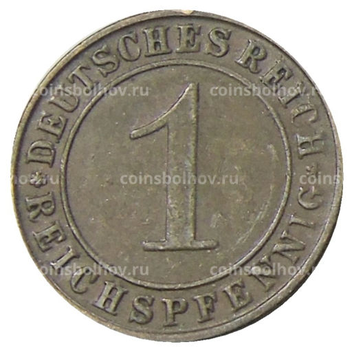 Монета 1 рейхспфенниг 1929 года D Германия