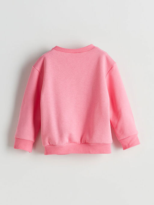 Bisiklet Yaka Yaz? Bask?l? K?z ?ocuk Sweatshirt