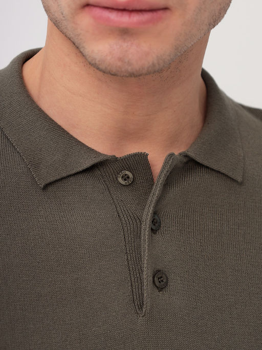 Джемпер мужской с воротником поло GREG G128-AC435 (хаки)  фото 7