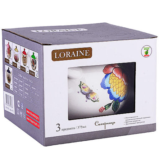 30795 Сахарница с крышкой 375мл с ложкой 3пр Летний букет доломит LR (х36) - Mayer&boch фото 4