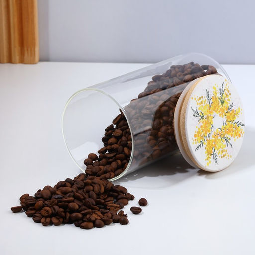 Банка для хранения сыпучих продуктов и круп «Нежная мимоза», 700 мл