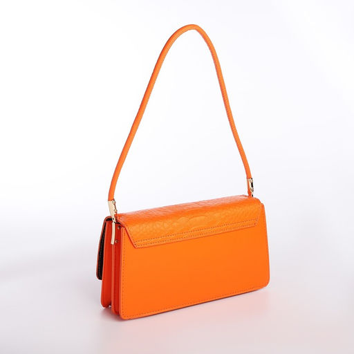 Сумка-багет на клапане, цвет оранжевый - Nazamok фото 7