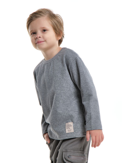 Толстовка для мальчика с шевроном 22-1124 темно-серый меланж - Mini maxi фото 11