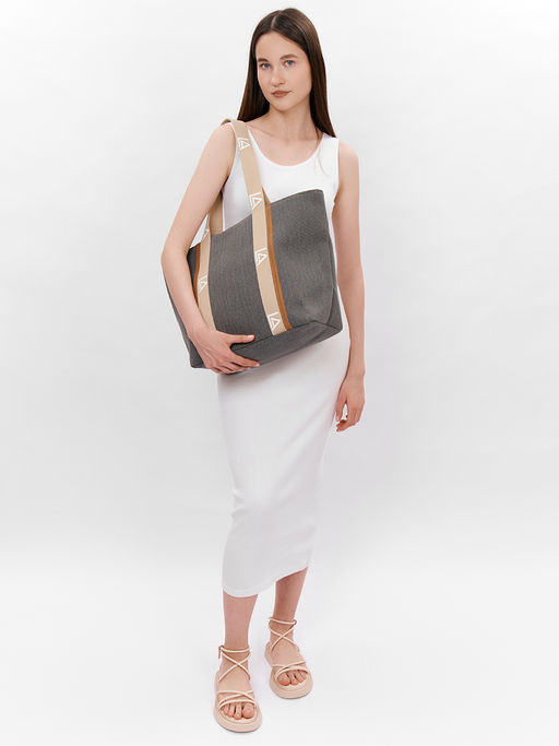 LACCOMA сумка HF24812-3-темно-серый рафия целлюлозная  фото 4