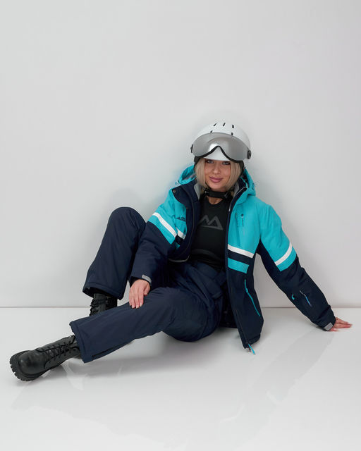 Горнолыжный костюм женский зимний бирюзового цвета 02808Br - Mtforce фото 10