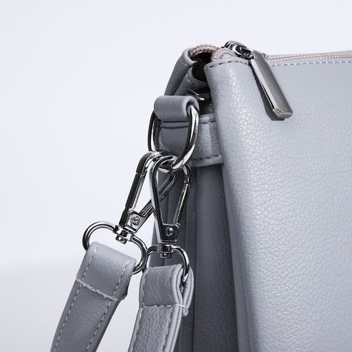 Сумка кросс-боди на молнии, 2 наружных кармана, цвет серый - Simaland фото 5