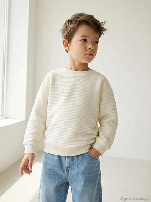 Bisiklet Yaka Erkek ?ocuk Sweatshirt