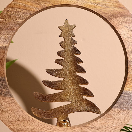 Сувенир интерьерный в деревянном кольце Ель, 30?8?33 см