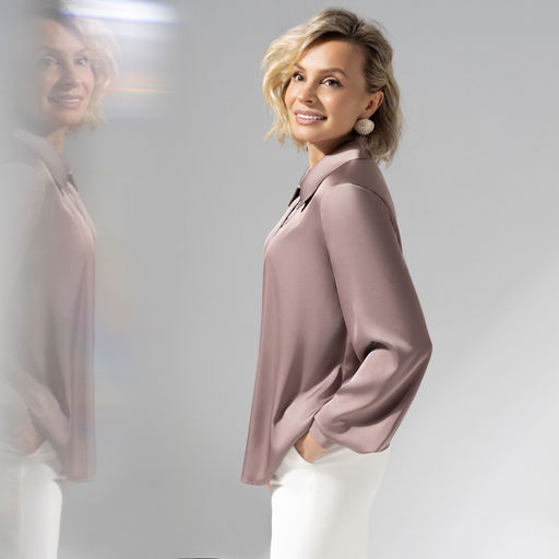 Рубашка из шелка Цветущее очарование (cappuccino) - Charutti фото 12