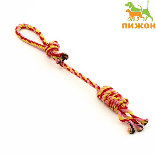 Игрушка тренировочная канатная с ручкой Тишина в доме, до 50 см, до 60 г, микс цветов