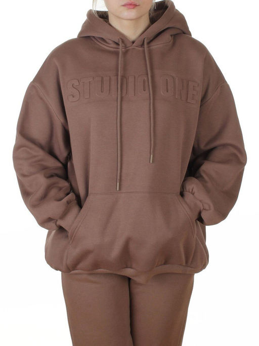 2811 BROWN Худи унисекс женское (95% хлопок, 5% спандекс)