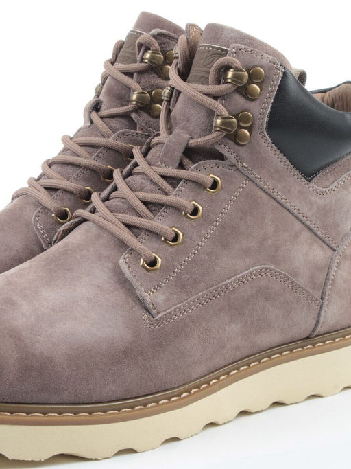 05-H50119M-3 GRAY/BROWN Ботинки зимние мужские (натуральная кожа, натуральный мех)