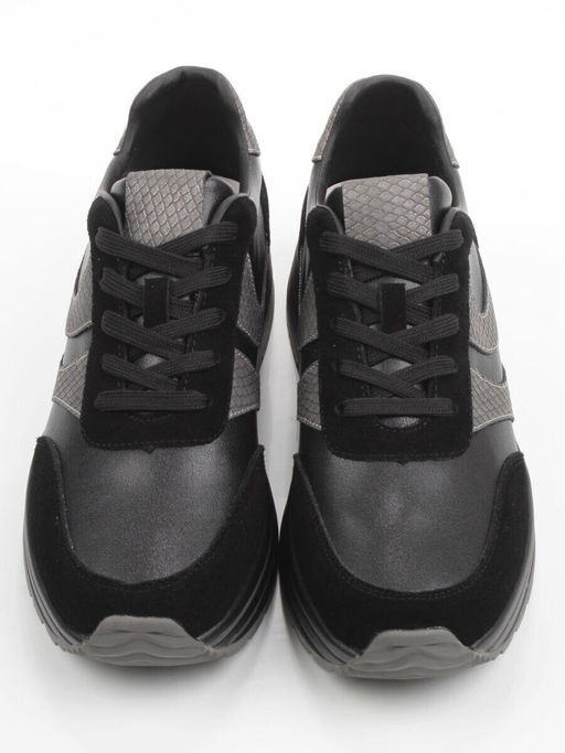 03-A1003-4 BLACK Кроссовки женские (натуральная кожа, натуральная замша) - Фабричный китай фото 8