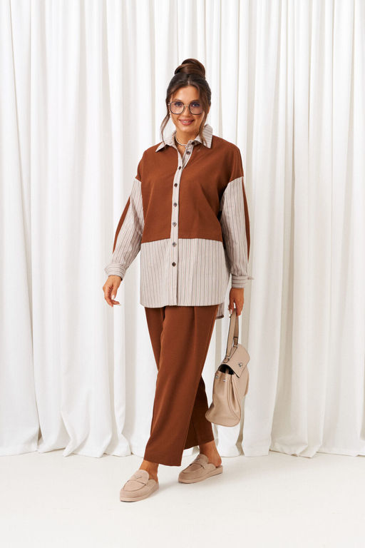 Костюм Beautiful Free 6438 миндаль+серая полоска