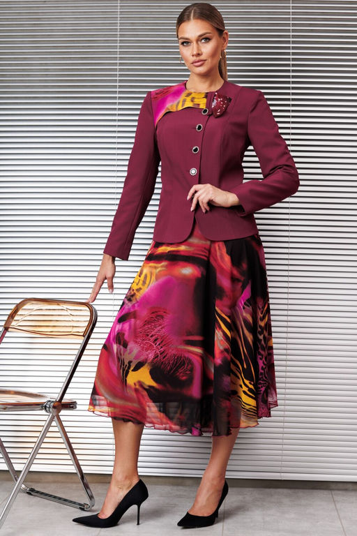 Костюм Мода Юрс 2868 бордо/горчица