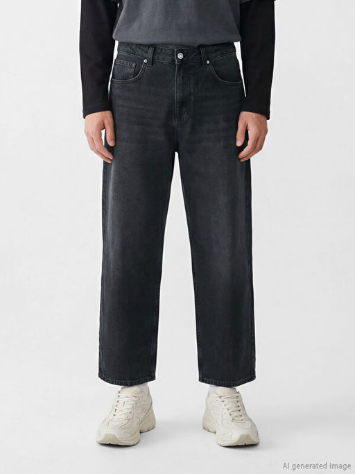Wideleg Erkek Jean Pantolon