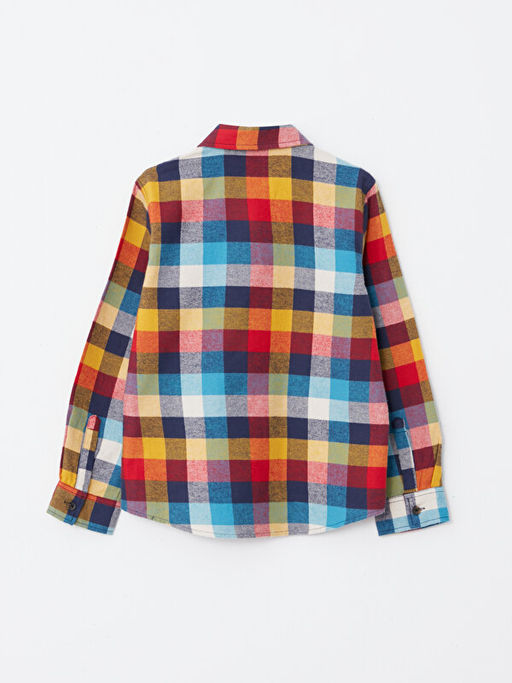 Ekose Uzun Kollu Gabardin Erkek ?ocuk G?mlek