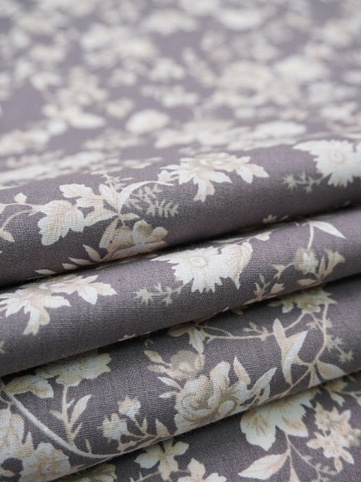 Импорт. хлопок "Летняя мелодия" цв.серый с лиловым оттенком, ш.1.5м, хлопок-100%, 100гр/м.кв