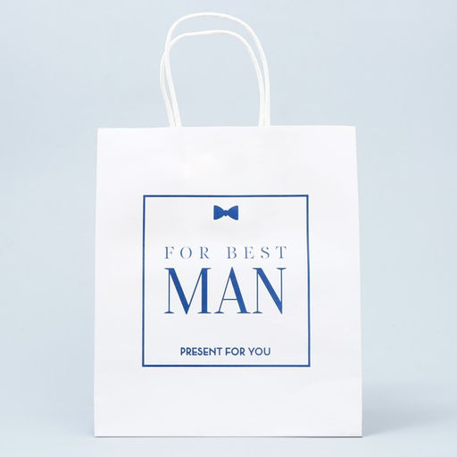 Цена за 2 шт. Пакет подарочный крафтовый, упаковка, Best man, 22?25?12 см