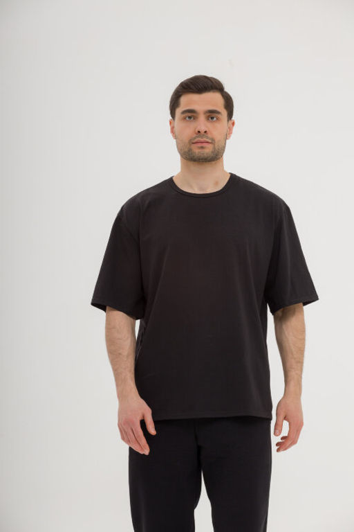ПЛОТНАЯ ТКАНЬ Оверсайз футболка, черный - Knitka wear фото 2