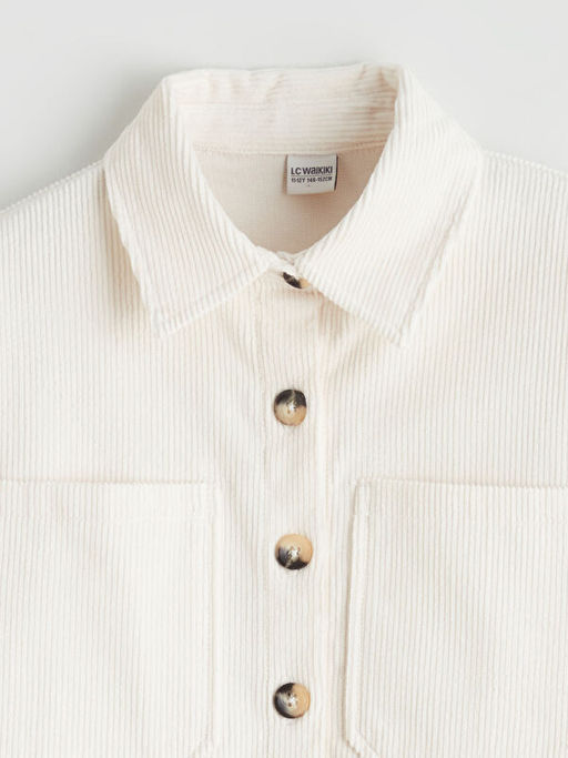 Basic Uzun Kollu Kadife K?z ?ocuk G?mlek