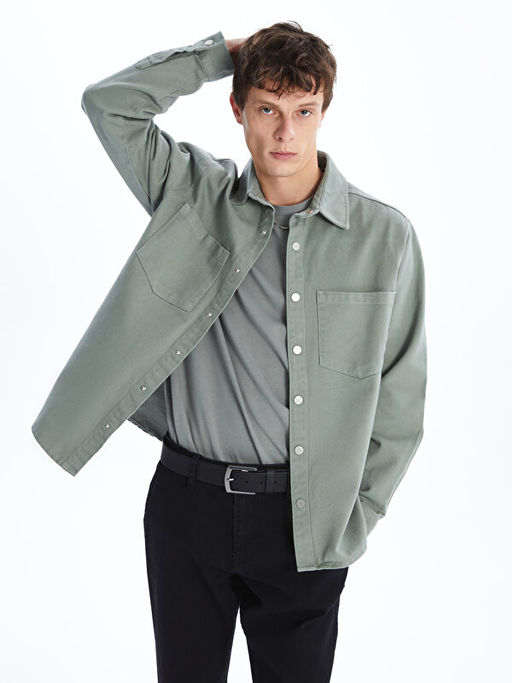 Regular Fit Uzun Kollu Erkek Jean G?mlek