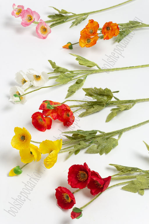 Ветка декоративная Мак SF-3601, в ассортименте