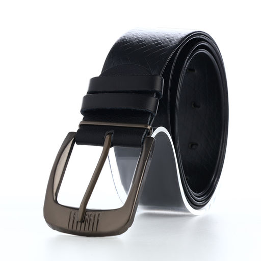 Цена за 2 шт. Ремень мужской, ширина 3.5 см, винт, один прокол, пряжка металл, чёрный