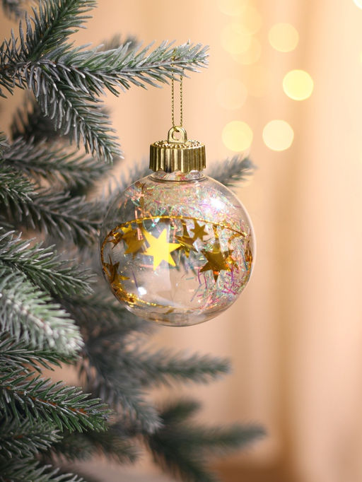 Ёлочные игрушки Льдинка - мишура, шары новогодние, d=8 см, набор 6 шт., прозрачный - Зимнее волшебство фото 7