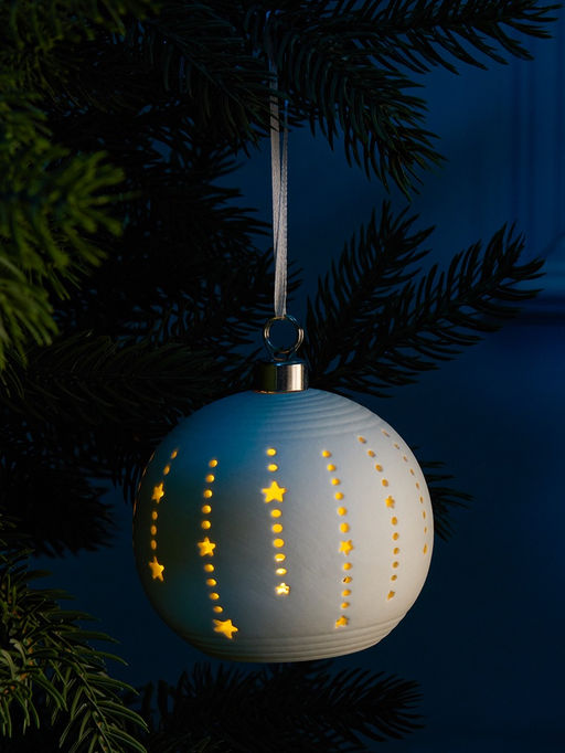 Ёлочный шар Звёзды, 99х9.8 см, 1 LED, от батареек LR443, свечение тёплое белое