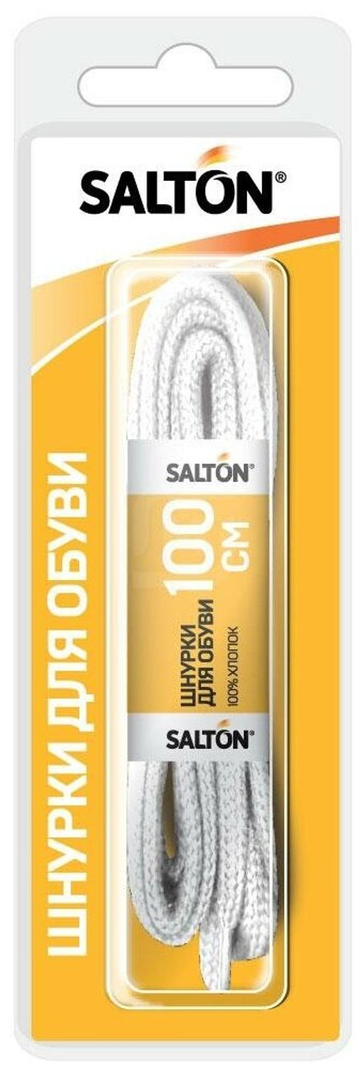 Salton Sport Шнурки для обуви с пропиткой 100 см плоские белые фото 3