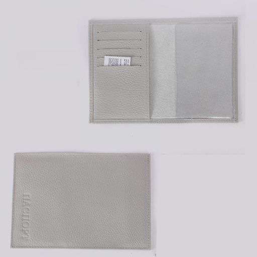 Обложка для паспорта Croco-П-405 (5 кред карт) натуральная кожа серый флотер (265) 238666