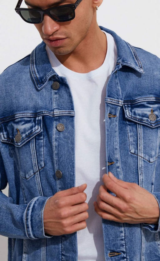 Куртка джинсовая мужская F311-1296 синяя