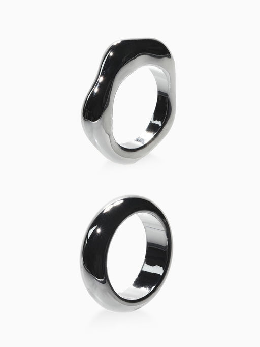 Цена за 2 шт. Кольцо пластик «Стиль», набор 2 шт. размер 17, цвет серебро