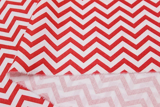 Сатин Красные зигзаги на белом, ш.1.60м, хлопок-100%, 110гр/м.кв - Купава фото 5