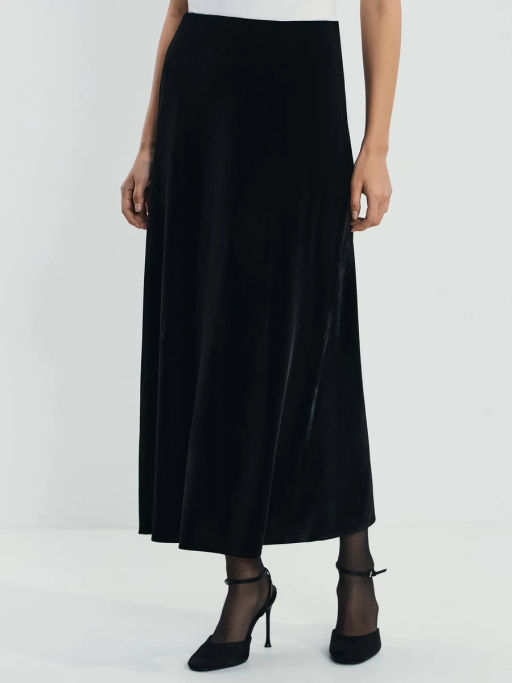 Юбка миди из бархата / Zarina