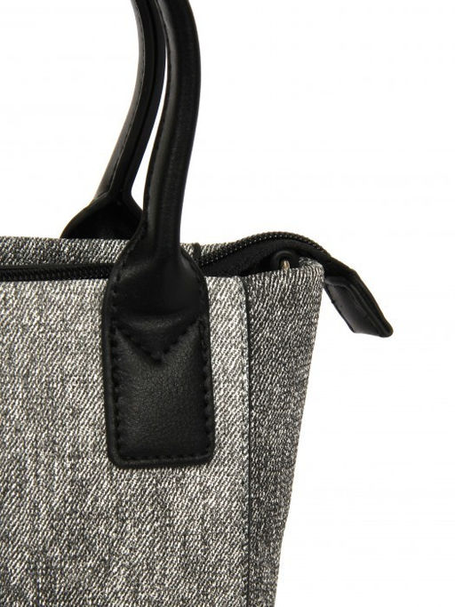 Сумка женская искусственная кожа DJ-CM 7105-BLACK/GREY, 1отд, плечевой ремень, черный/серый SALE 262236 - Adelia фото 9