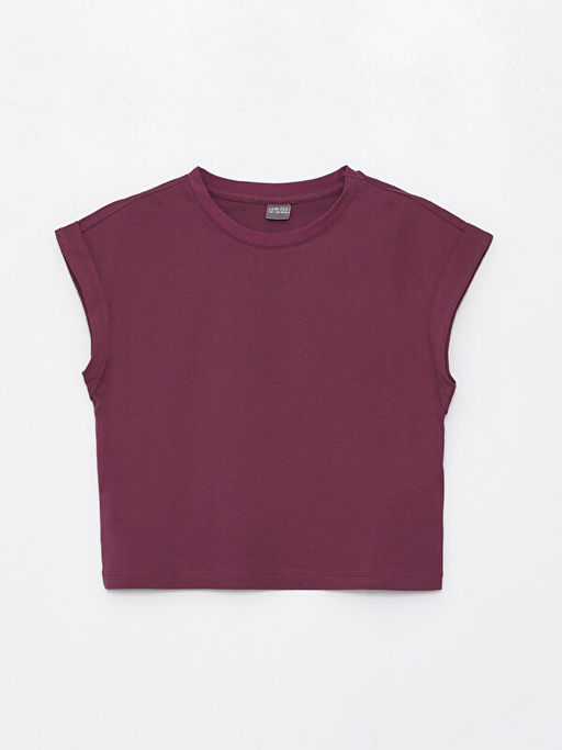 Bisiklet Yaka Basic K?sa Kollu K?z ?ocuk Ti??rt