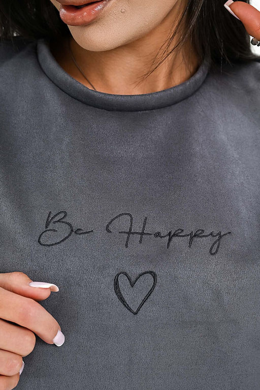 Свитшот из мягкой эко замши