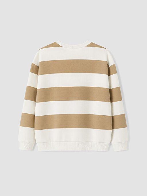 Bisiklet Yaka ?izgili Erkek ?ocuk Sweatshirt