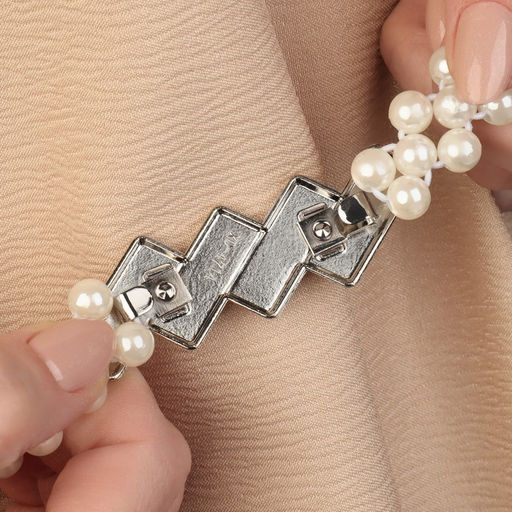 Подхват для штор Геометрия, жемчуг на резинке, 2,2 7,5 см, 2 45 см, цвет белый - Арт узор фото 4